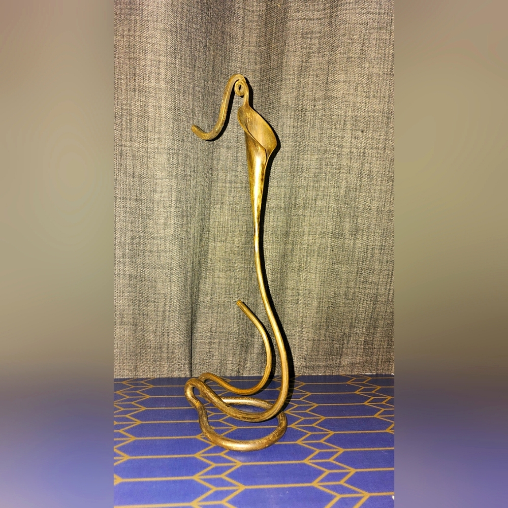Rare JACK BRUBAKER Calla Lily Sculpture Hand-Wrought SIGNED Early Piece …